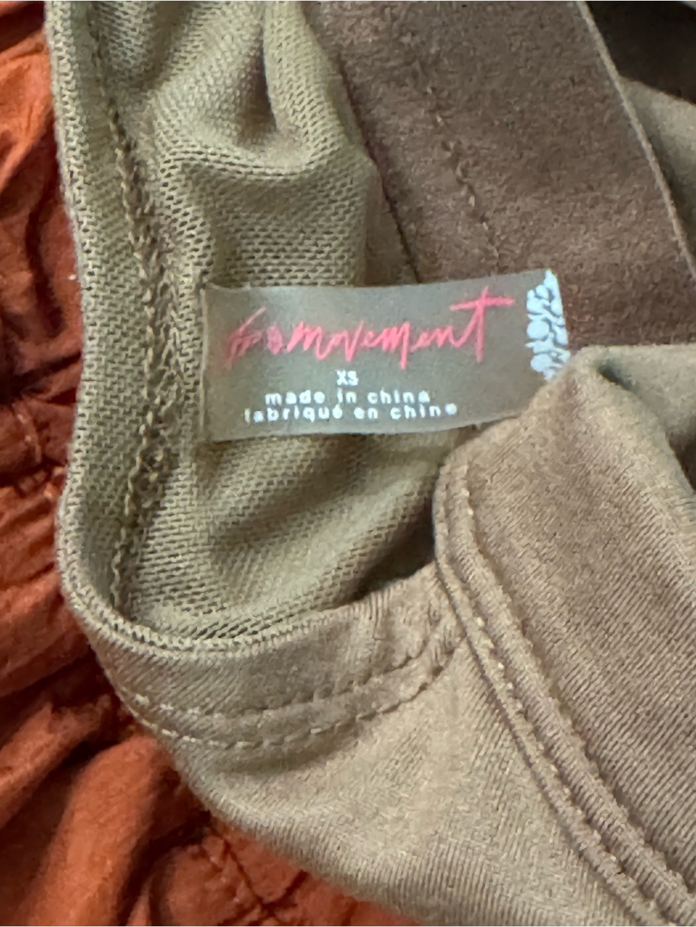 Free People Movement Brown & Burnt Orange Skort Romper XS - Picture 5 of 6